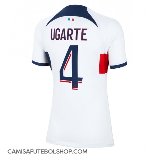 Camisa de time de futebol Paris Saint-Germain Manuel Ugarte #4 Replicas 2º Equipamento Feminina 2023-24 Manga Curta